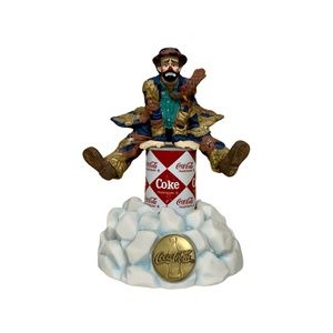Coca-Cola Sip And Zip Emmett Kelly Musical Figurine, Vintage - (1994)